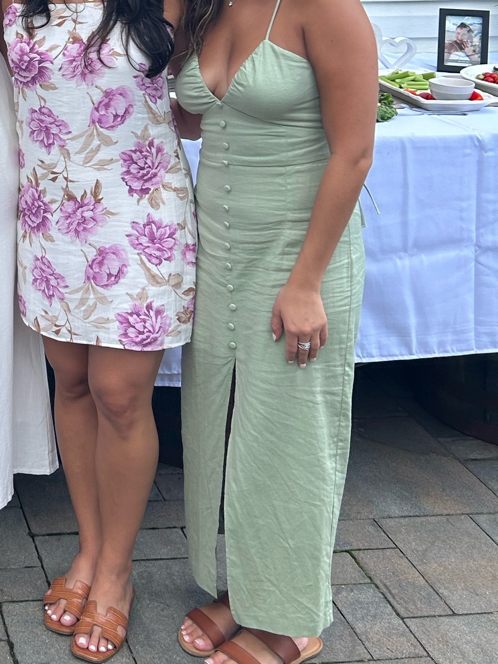 Zara Pale Sage Button-Front Dress